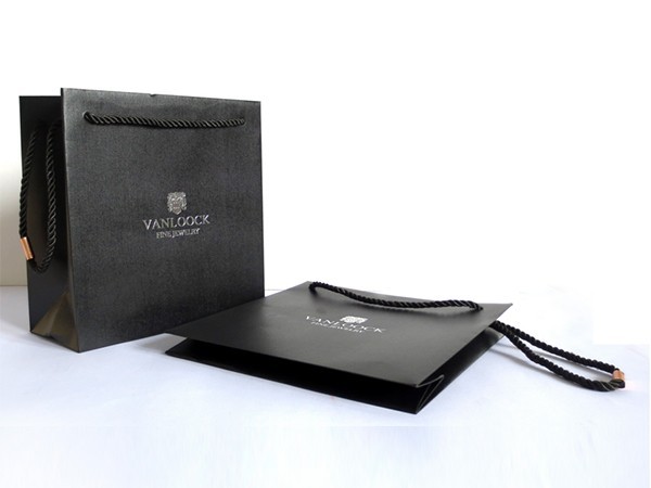 Black Special Paper Bag with PU Handle